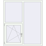 REHAU Euro 70 1300x1500 мм Білий (RAL 9016) з двох сторін
