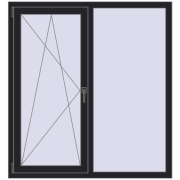 REHAU Euro 60 1300x1400 мм BLACK_ULTI-MATT з двох сторін