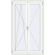 Вікна 900x1500 мм REHAU Euro 70 Білий (RAL 9016) з двох сторін