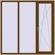 REHAU Euro 70 1800x1800 мм WALNUT з двох сторін