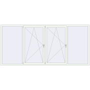 REHAU Euro 70 3500x1600 мм Білий (RAL 9016) з двох сторін