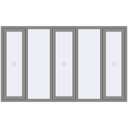 Вікна 2500x1500 мм Altest Pony 375 RAL 9007 Grey aluminium з двох сторін