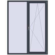 REHAU Euro 70 1500x2000 мм ANTHRACITE_GREY_STRUKTURAL з двох сторін