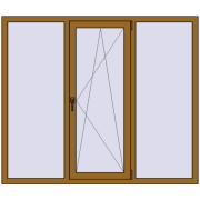 REHAU Euro 70 1720x1470 мм LIGHT_OAK з двох сторін