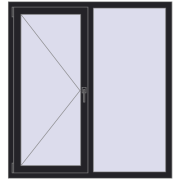 REHAU Euro 60 1300x1400 мм BLACK_ULTI-MATT з двох сторін