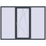 REHAU Euro 70 2160x1600 мм ANTHRACITE_GREY_STRUKTURAL з двох сторін