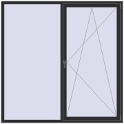 REHAU Euro 70 2000x2000 мм ANTHRACITE_GREY_GLATT з двох сторін