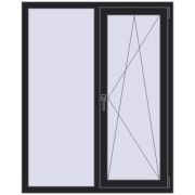 REHAU Euro 70 1150x1450 мм BLACK_ULTI-MATT з двох сторін