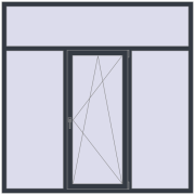 REHAU Euro 70 2050x2050 мм ANTHRACITE_GREY_STRUKTURAL з двох сторін