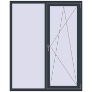 REHAU SYNEGO MD 1370x1700 мм ANTHRACITE_GREY_STRUKTURAL з двох сторін