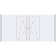 REHAU Euro 60 3230x1640 мм Білий (RAL 9016) з двох сторін