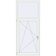 Вікна 889x2070 мм REHAU SYNEGO MD Білий (RAL 9016) з двох сторін