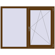 REHAU Euro 70 1440x1130 мм WALNUT з двох сторін