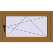 Вікна 1000x600 мм REHAU Euro 60 LIGHT_OAK з двох сторін