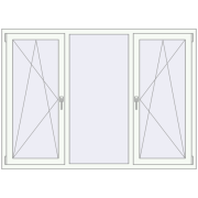 REHAU Euro 60 1800x1300 мм Білий (RAL 9016) з двох сторін REHAU Euro 60 1800x1300 мм Білий (RAL 9016) з двох сторін
