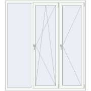 REHAU Euro 70 1800x2000 мм Білий (RAL 9016) з двох сторін