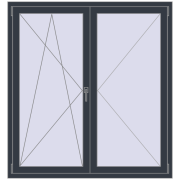 REHAU SYNEGO MD 1400x1500 мм ANTHRACITE_GREY_STRUKTURAL з двох сторін REHAU SYNEGO MD 1400x1500 мм ANTHRACITE_GREY_STRUKTURAL з двох сторін