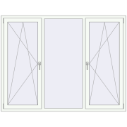 REHAU SYNEGO MD 1950x1500 мм Білий (RAL 9016) з двох сторін