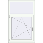 REHAU Euro 60 840x1340 мм Білий (RAL 9016) з двох сторін