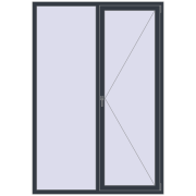 REHAU Euro 70 1500x2200 мм ANTHRACITE_GREY_STRUKTURAL з двох сторін