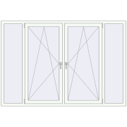 REHAU Euro 60 2200x1500 мм Білий (RAL 9016) з двох сторін