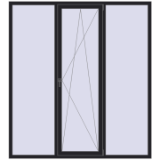 Вікна 2000x2200 мм REHAU SYNEGO MD BLACK_ULTI-MATT з двох сторін