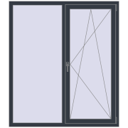 REHAU Euro 70 1400x1600 мм ANTHRACITE_GREY_STRUKTURAL з двох сторін REHAU Euro 70 1400x1600 мм ANTHRACITE_GREY_STRUKTURAL з двох сторін