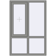 Altest Pony 375 1000x1500 мм RAL 9007 Grey aluminium з двох сторін
