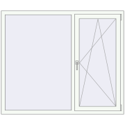 REHAU Euro 60 1580x1330 мм Білий (RAL 9016) з двох сторін