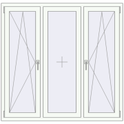 REHAU Euro 70 1500x1450 мм Білий (RAL 9016) з двох сторін