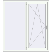 REHAU Euro 60 1350x1500 мм Білий (RAL 9016) з двох сторін