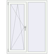 REHAU Euro 70 1070x1450 мм Білий (RAL 9016) з двох сторін