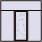 REHAU Euro 70 2050x2050 мм BLACK_BROWN з двох сторін