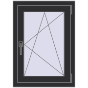 REHAU Euro 60 570x790 мм ANTHRACITE_GREY_GLATT з двох сторін