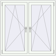 REHAU Euro 60 1250x1250 мм Білий (RAL 9016) з двох сторін