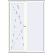 REHAU Euro 70 1200x1700 мм Білий (RAL 9016) з двох сторін REHAU Euro 70 1200x1700 мм Білий (RAL 9016) з двох сторін