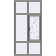 Altest Pony 375 1000x2000 мм RAL 9007 Grey aluminium з двох сторін
