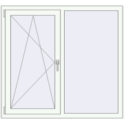 Вікна 1300x1200 мм REHAU Euro 70 Білий (RAL 9016) з двох сторін
