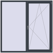 REHAU Euro 70 1750x1750 мм ANTHRACITE_GREY_STRUKTURAL з двох сторін