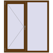 REHAU Euro 70 1300x1500 мм WALNUT з двох сторін