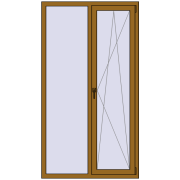 REHAU Euro 70 1100x2000 мм LIGHT_OAK з двох сторін