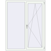 REHAU Euro 70 1300x1650 мм Білий (RAL 9016) з двох сторін REHAU Euro 70 1300x1650 мм Білий (RAL 9016) з двох сторін