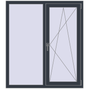 REHAU Euro 70 1200x1350 мм ANTHRACITE_GREY_STRUKTURAL з двох сторін