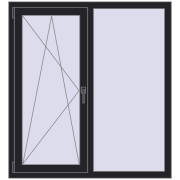 Вікна 1200x1300 мм REHAU Euro 70 BLACK_ULTI-MATT з двох сторін