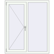 REHAU Euro 70 1150x1380 мм Білий (RAL 9016) з двох сторін