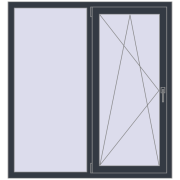 REHAU Euro 70 1320x1420 мм ANTHRACITE_GREY_STRUKTURAL з двох сторін REHAU Euro 70 1320x1420 мм ANTHRACITE_GREY_STRUKTURAL з двох сторін