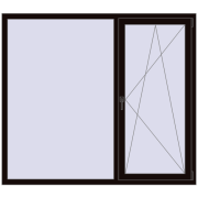 REHAU SYNEGO MD 1760x1550 мм BLACK_BROWN з двох сторін