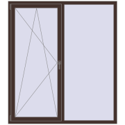 Вікна 1600x1800 мм Altest Pony 375 RAL 8017 Chocolate brown з двох сторін