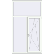 REHAU Brillant-Design 1140x2005 мм Білий (RAL 9016) з двох сторін