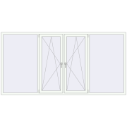 Вікна 3000x1500 мм REHAU Euro 70 Білий (RAL 9016) з двох сторін